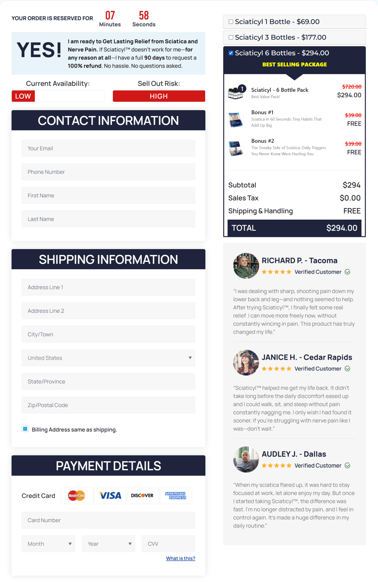 sciaticyl secure checkout